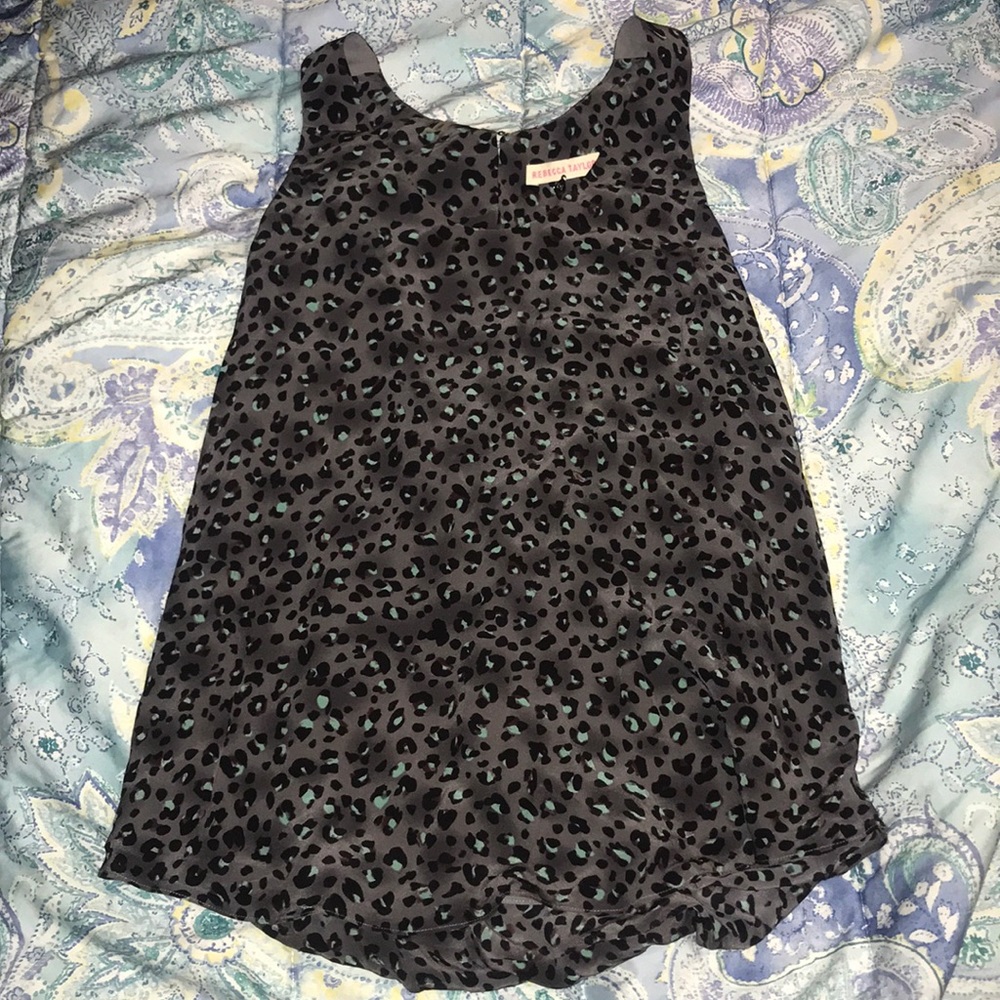Rebecca Taylor size 10 leopard grey top blouse